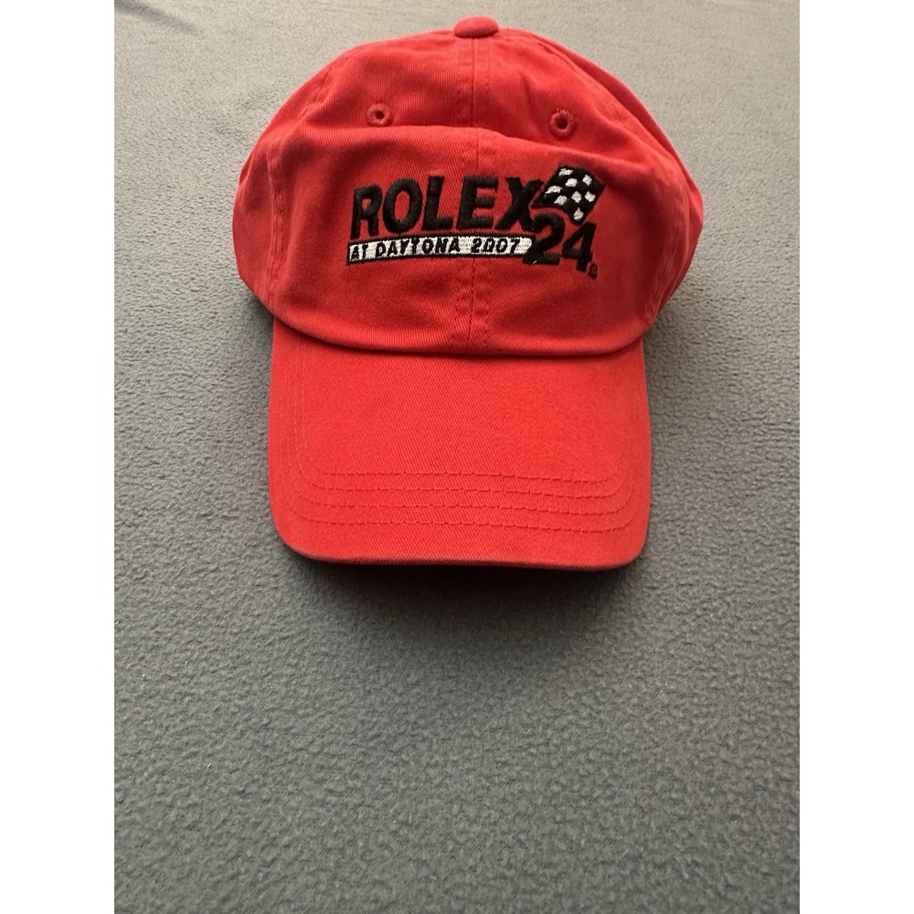 Rolex 24 at Daytona Cap Hat Racing Red Embroider Spellout Side Logo NEW